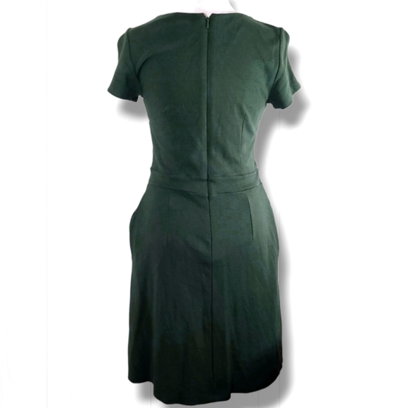 LOFT Women's Forest Green Short Sleeve A-Line Pocket Mini Dress Size 2 P… - Picture 6 of 11